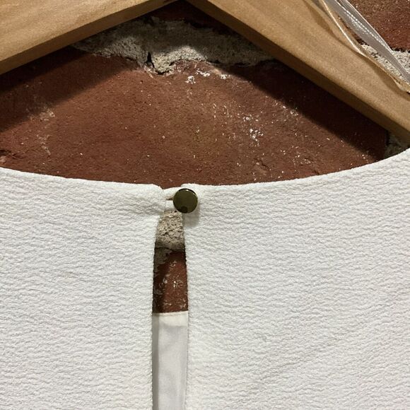 Zara Womens White Dress Lace Sleeves Large - Picture 5 of 5